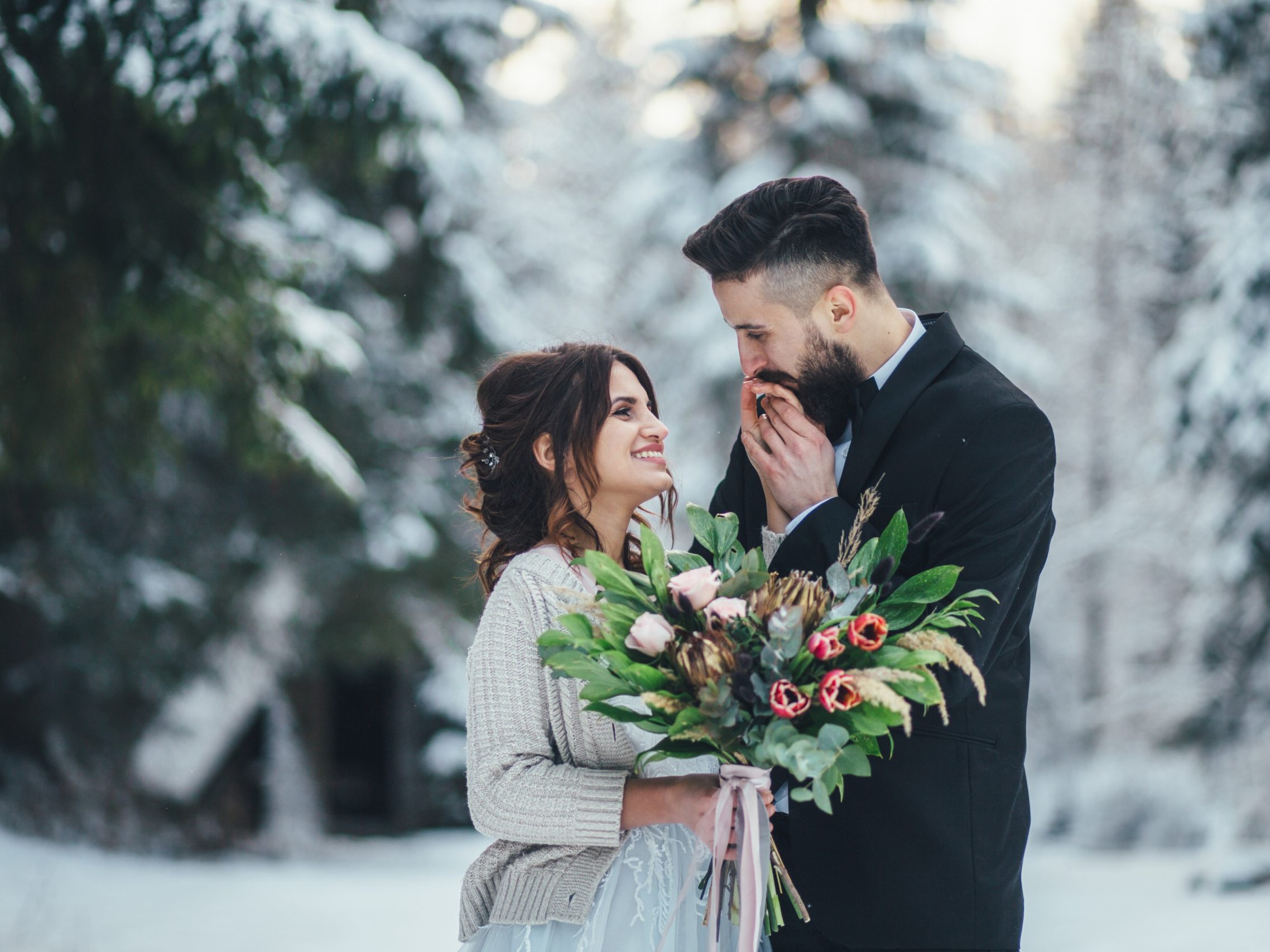 Winter Wedding Couple